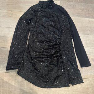WEISSMAN LARGE CHILD BLACK SEQUIN COMPETITION DANCE COSTUME #12192